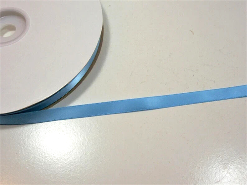 Copen Blue Single-Face Satin Ribbon 3/8" wide x 10 yards Schiff Polyester B37 - Picture 2 of 4