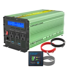 EDECOA Power Inverter 2000W 4000 Watt 12V dc to 110V 120V ac LCD Cables Remote