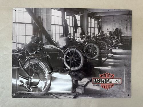 Insegna in latta in fabbrica moto Harley Davidson 15,75"" L x 12"" H HDL-15535 - Foto 1 di 6