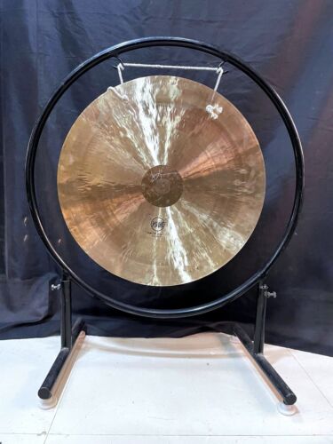 20 Zoll klassischer tibetischer flacher Gong mit Ständer n Hammer Chakra Klangheilung Nepal Bronze - Bild 2 von 5