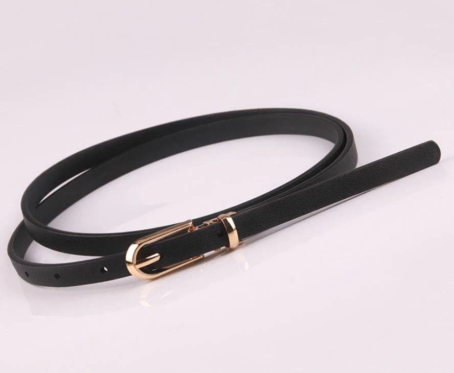 Ladies Slim Fashion Waist Belt Dress Access Thin Shiny Skinny PU Leather Women - image 3 of 4