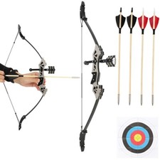 Mini Recurve Bow Arrows Set Target Paper Archery Practice Shooting Kids Toy Gift