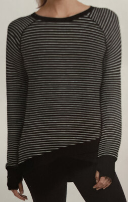 Danskin Women's R&r Crisscross Tunic Dress, deep Black/White Stripe, Small