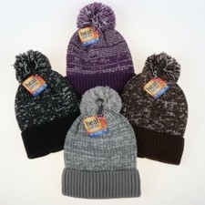 2PK Beanie Warm Ski Thermal Womans Girl Pom Pom Style Knitted Hat Soft Assorted