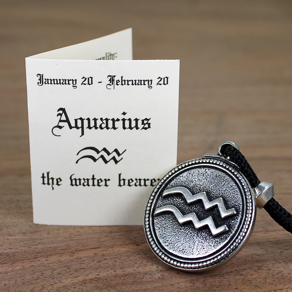 Aquarius Necklace, Zodiac Necklace, Horoscope Necklace, Mens Zodiac Necklace,  Mens Pendant, Men's Jewelry, Men's Horoscope Necklace - Etsy