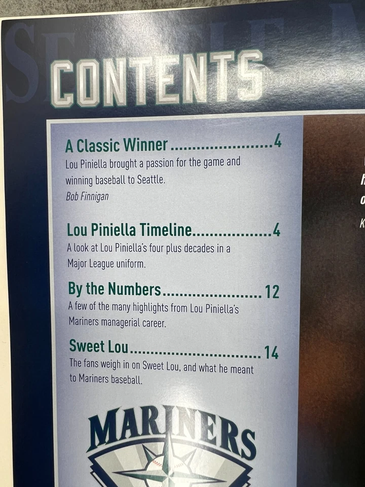 Lou Piniella Randy Johnson Seattle Mariners HOF Induction Night Program - Image 4 of 4