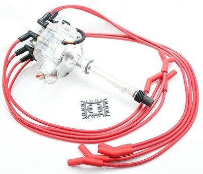 Billet Distributor 8.5mm Red Spark Plug Wires Coil 1977-1987 Ford 7.5L 460 V8