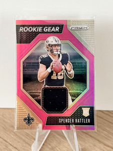 2024 Panini Prizm NFL Spencer Rattler RC Rookie Gear Patch Pink #RG-SRR Saints