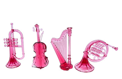 Lot of 4 Pink Acrylic Plastic Musical Instruments 4