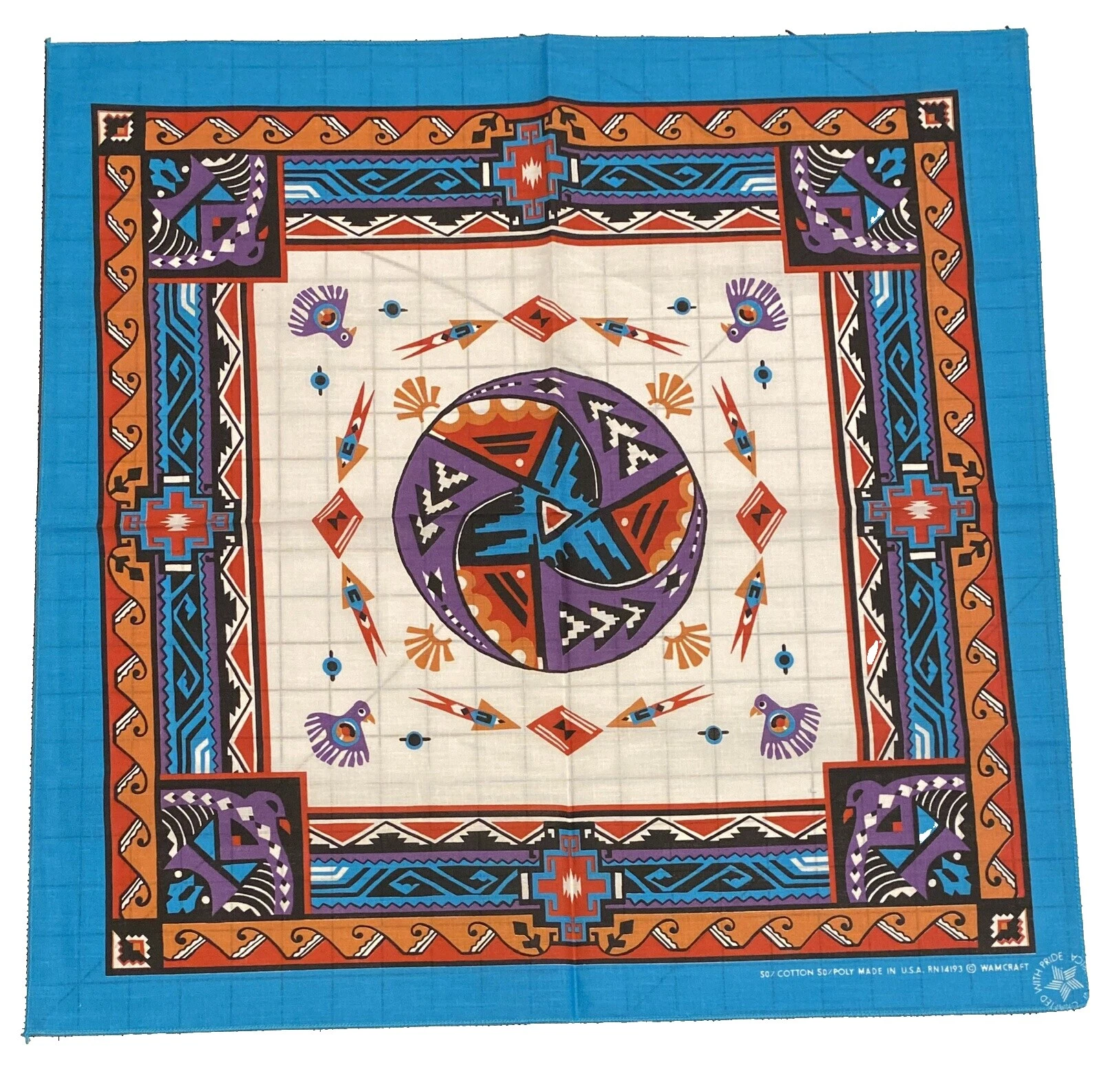 Multi-Color 1980s Vintage Plain & Solid Handkerchiefs