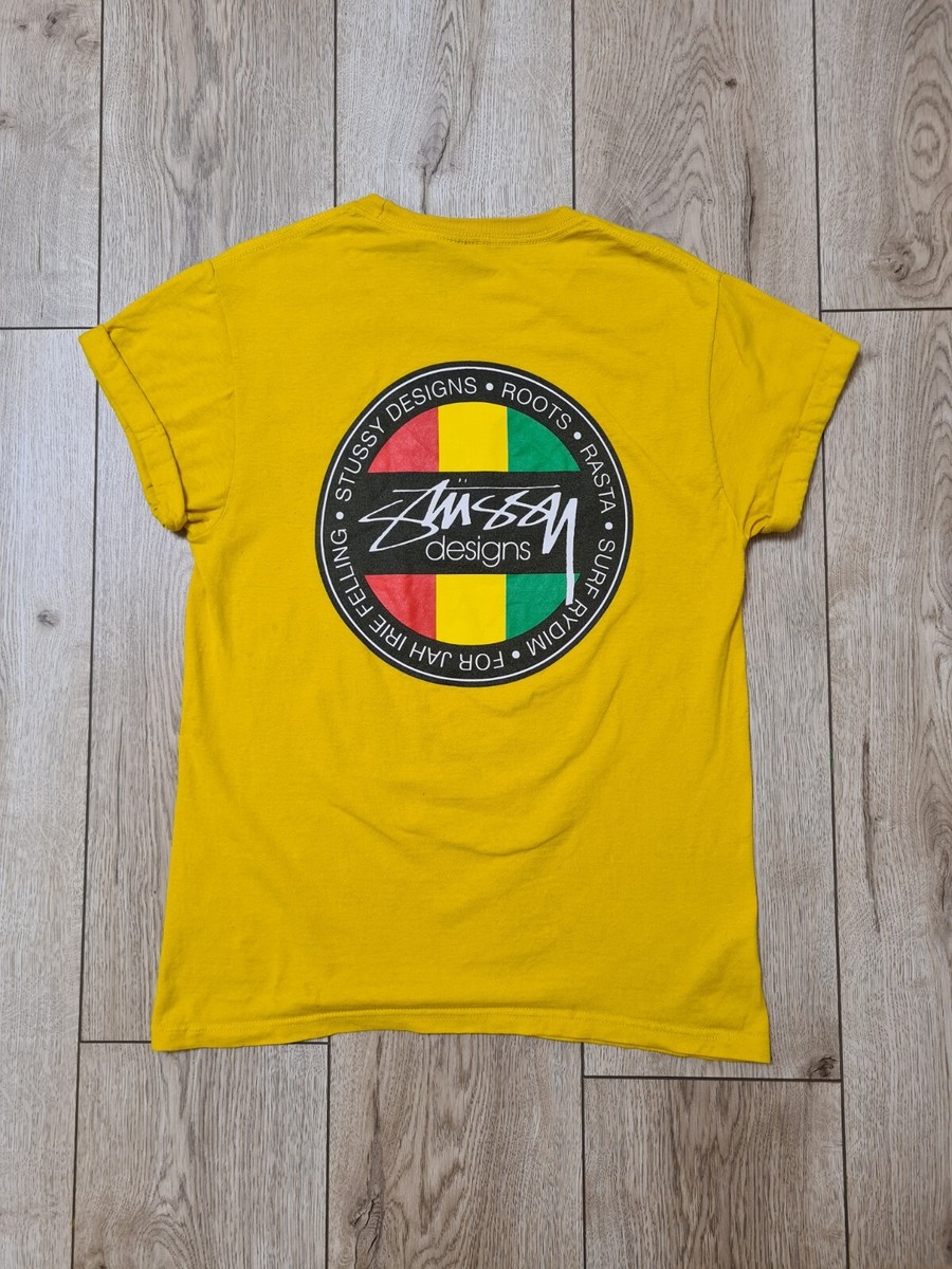 VINTAGE STUSSY SHIRT 90s RETRO RARE STUSSY DESIGNS T-SHIRT S BIG