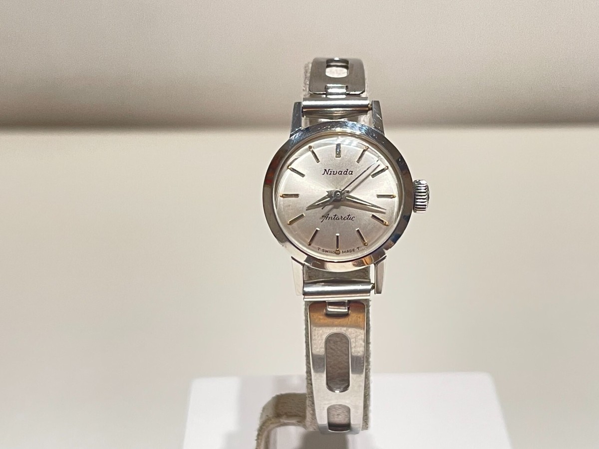 VINTAGE RARE SWISS ST.STEEL SMALL LADIES MECHANICAL WATCH 