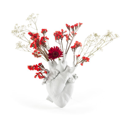 SELETTI Vase in Herzform LOVE IN BLOOM 16,5 x 9 x H25 cm by Marcantonio