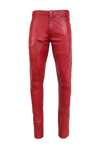 Guapi Pants Mens 28 Red White Leather Limited Edition 42/100 Moto