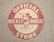 Official Mickey Mouse Store Disney World Disneyland Gray Ringer T Shirt S