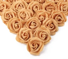 ✅ IPOPU Artificial Flowers Roses Heads, 100 Pcs Faux Flowers 100pcs Orange