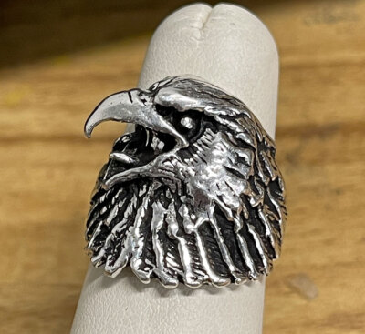 Sterling Silver Eagle Head Ring