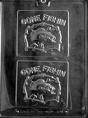 GONE FISHING BAR mold candy chocolate dad bass birthday fathers day gone fishing