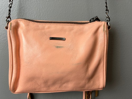 Rebecca Minkoff Leather Triple Zipper Pink Peach Crossbody Bag - Picture 5 of 14