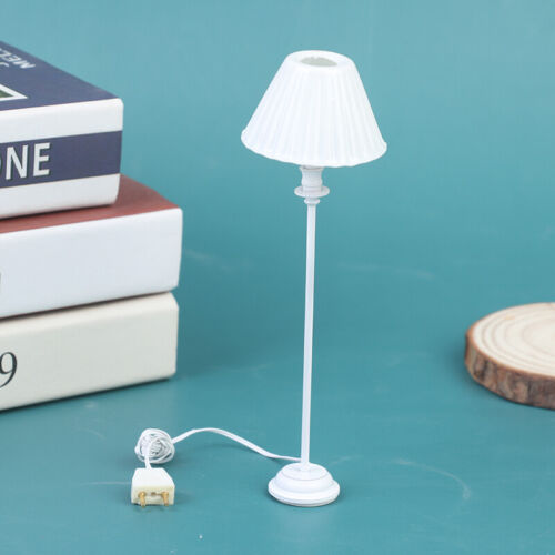 1:12 Dollhouse Home Light Mini White Shell Pattern Floor Lamp 12V With CableBIJ - Picture 1 of 8
