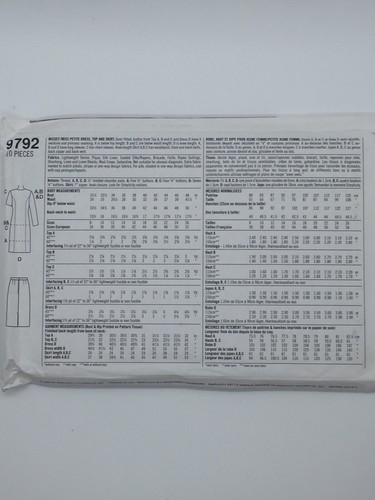 Simplicity 9792 Ladies Misses Petite Dress Top Skirt Size 8 10 12 14 Pattern - Picture 5 of 6