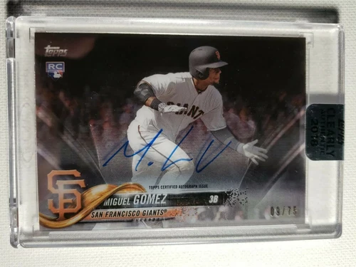 2018 Topps Clearly Authentic Black Miguel Gomez 09/75 Autograph Giants Auto  - Picture 1 of 4