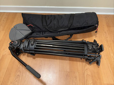 "Near MINT-" Manfrotto 525MVB Heavy Duty Video Tripd w/ 501HDV Tripod Head CASE