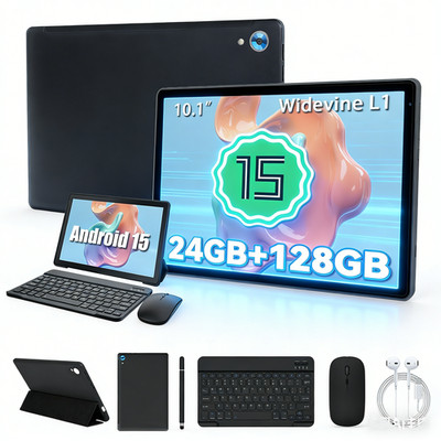 100pcs 10.1 inch Android 15 Tablets HD Octa-Core 24GB+128GB Dual Camera