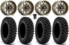 ITP Hurricane 14" Wheels Bronze 34" Warrior XT Tires Polaris RZR Turbo S / RS1