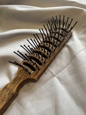 Vintage Goody Hair Brush Vented Faux Wood Grain Brown 8 Made In USA