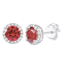 Ruby Stud Earings Sterling Silver Brand New Never Worn