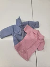 Lot Of 2 Vintage Barbie Ken Doll Sized Tops Striped Shirt, Denim Jacket