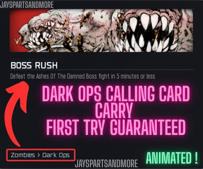 CALL OF DUTY BOSS RUSH DARK OPS Animated Calling Card Easter Egg Black Ops 7 Zombies BO7 RARE