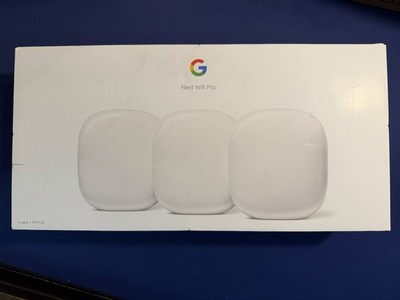 Google Nest Wifi Pro 6E 2 Port Wireless Mesh Router - Pack of 3 - Snow -...