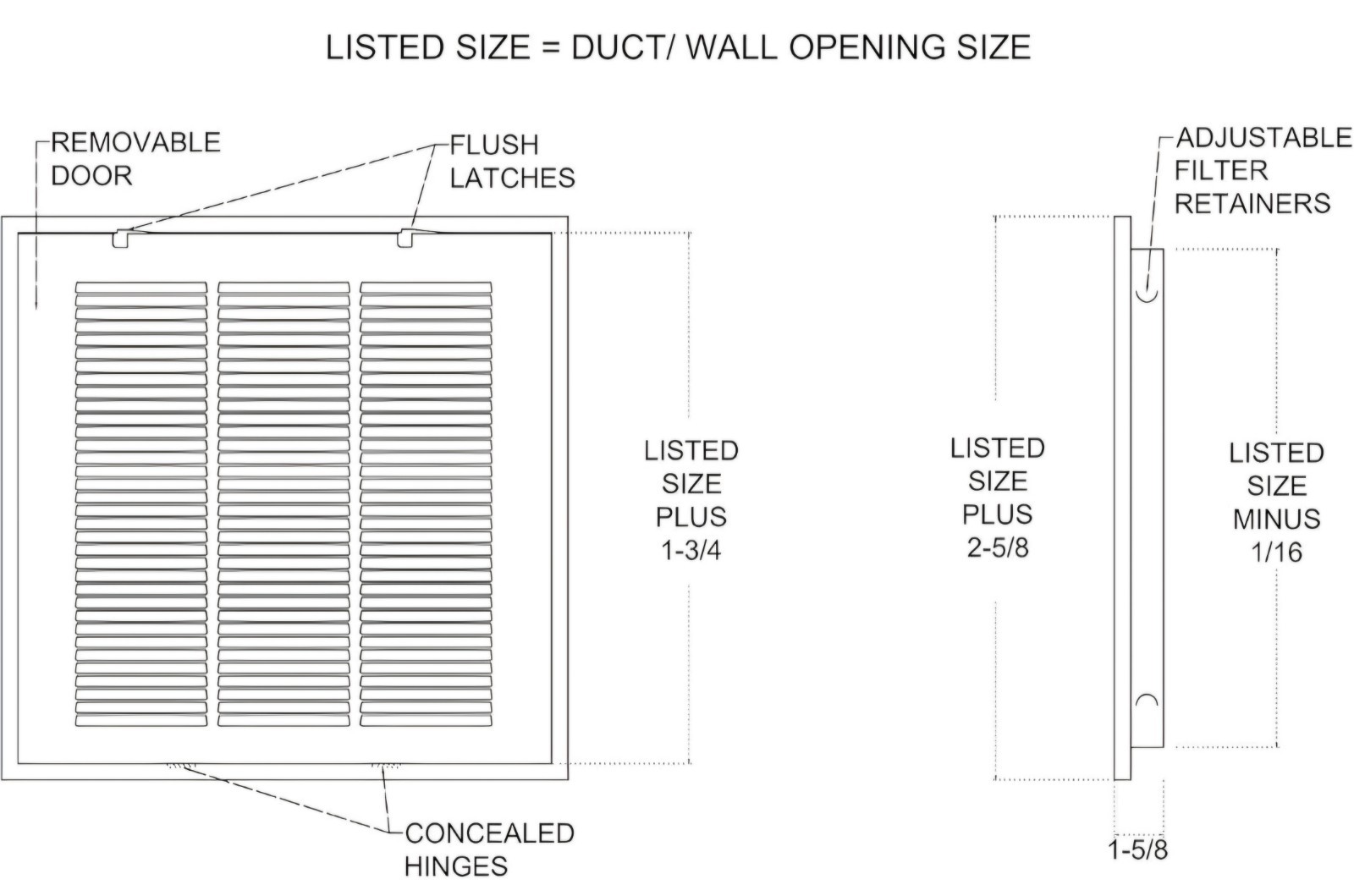 Fits 14x14 Duct Opening | Filter Included Steel Return Air Filter Grille by...