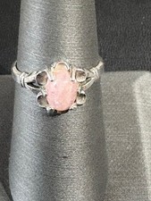 925 STERLING SILVER AND PINK RHODOCHROSITE RING SIZE 7