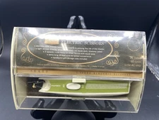 Vintage SEARS 2-SPEED ELECTRIC SCISSORS with Light. Tested Works ! Avocado Green