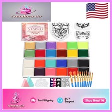 22-Color Non-Toxic Face Painting Kit with Brushes  Stencils for Parties