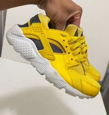 OG GS Nike Huarache Run Yellow Grey 654275-700 Running Shoes Youth SZ 4Y Grade