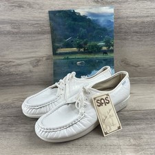 SAS Vintage Lace Up Loafers White Women Size 10.5 USA Made Excellent