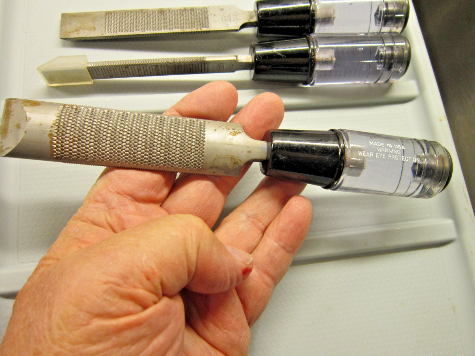 3 Vintage Nicholson USA Chisel Files 1/2 3/4 1” Rasp Wood File Combination Tools