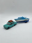 Vintage Matchbox Lesney No. 56 Fiat 1500 w/ No. 23 Boat & Trailer