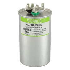 60/10 uF 60 10 MFD 370V or 440V Dual Run Start Round Capacitor 60 10 uF MFD 3...