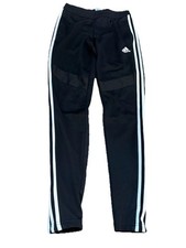 Adidas Womens Size XS Black White 3 Stripe Athletic Jogger Pants Q3