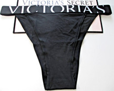 VICTORIA'S SECRET Cotton 90s High Leg Brief Panty S M L XL Black Exploded Logo