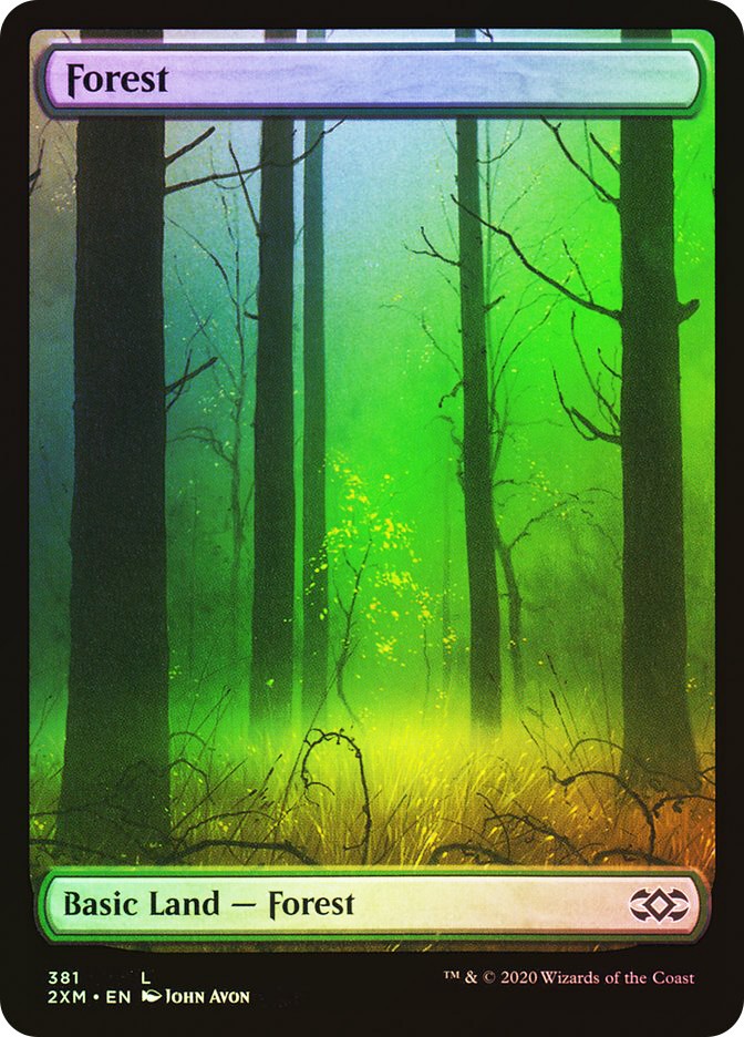 MTG FOIL Forest Full Art - Double Masters #381