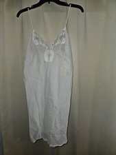 NWT Vintage Deena Nightgown White w Satin Rose Simple Classic USA Made Medium