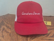 Vintage Gardner Denver Men's Snapback Trucker Mesh Hat Cap red white 2 color