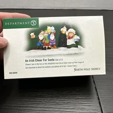 Department 56 An Irish Cheer For Santa Set Of 2 North Pole Srs Accessory 56848