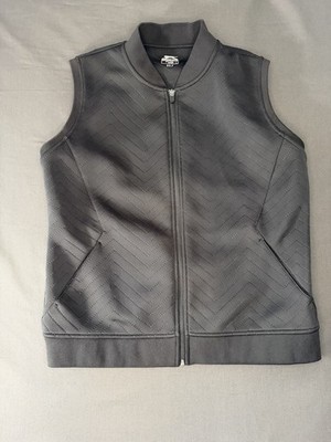 Slazenger Vest Men's Large Black Solid Sleeveless Jacket Golf Pockets L